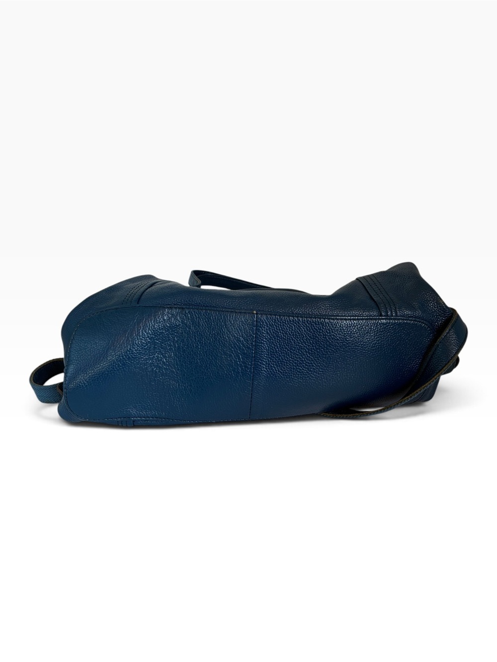 Blue Genuine Leather Slouchy Hobo Shoulder Crossbody Bag Large - Picture 4 of 7